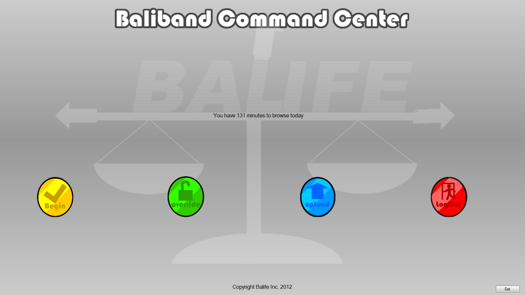 The Balife Desktop Software home screen